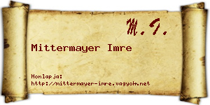 Mittermayer Imre névjegykártya